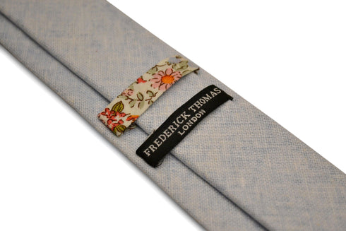 pale ice blue linen tie